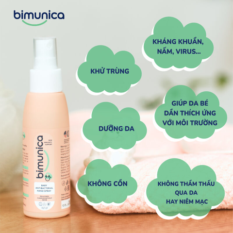  Xịt Rửa Tay Khô Không Cồn Bimunica 0M+ 100ml 