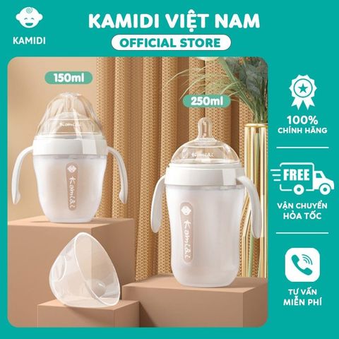  Bình Sữa Kamidi Silicone Trắng 150ml 