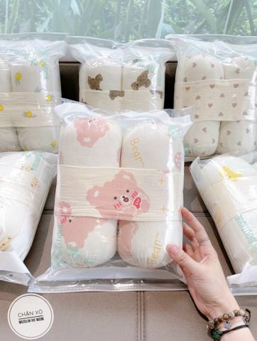 Gối chặn bông Hi Mom xô Muslin