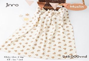  Khăn tắm Jinro muslin 2- 4 lớp 