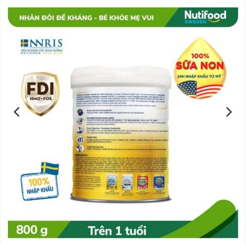 Sữa bột Growplus+ sữa non vàng số 1 800g trên 1 tuổi