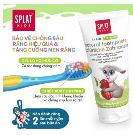 KĐR Splat Kids hương dâu 20ml 2-6Y