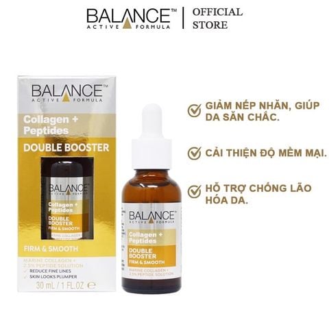 Tinh Chất Balance Active Formula Giúp Hỗ Trợ Phục Hồi Da Collagen + 2.5% Peptides Double Booster 30ml