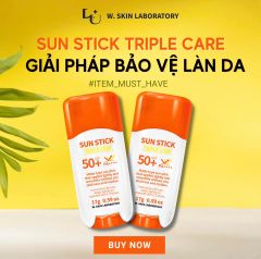 Sáp chống nắng Sunstick W.Skin Laboratory SPF50+/ PA++++ (17g) với 5 màng lọc chống nắng hiệu quả bảo vệ da lên đến 10h, thiết kế dạng bỏ túi tiện lợi dễ sử dụng