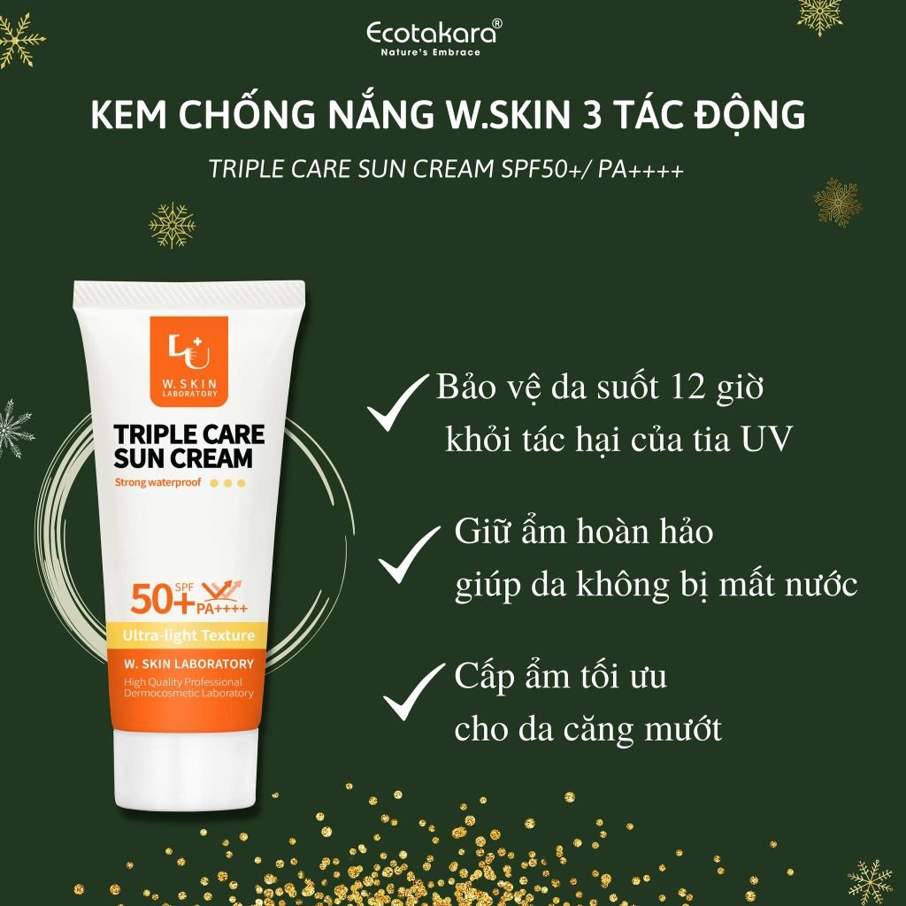 Kem chống nắng 3 tác động W.Skin Laboratory TRIPLE CARE SUN CREAM SPF 50+/ PA++++(60g) {có tem phụ nhập khẩu chính ngạch}