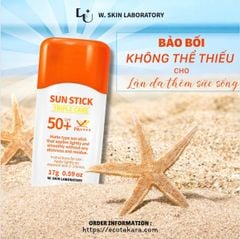 Sáp chống nắng Sunstick W.Skin Laboratory SPF50+/ PA++++ (17g) với 5 màng lọc chống nắng hiệu quả bảo vệ da lên đến 10h, thiết kế dạng bỏ túi tiện lợi dễ sử dụng