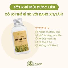 Bột Khử Mùi Cỏ Mềm Wings Up khử mùi hôi nách, hôi chân, giảm tiết mồ hôi hiệu quả 25g (Date 24/9/2025)