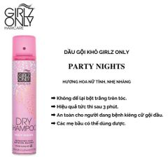 Dầu gội khô Girlz Only Dry Shampoo Party Nights size du lịch 100ml/chai cho tóc sạch thơm bồng bềnh