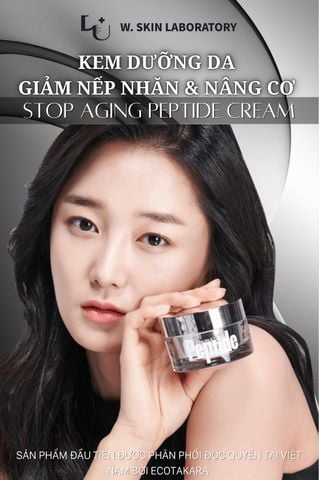 Kem dưỡng ẩm Peptide W.Skin Hàn Quốc (50g) giàu chất dưỡng cho da mướt mịn, giảm nhăn, căng bóng tươi trẻ {Có tem phụ nhập khẩu chính ngạch}