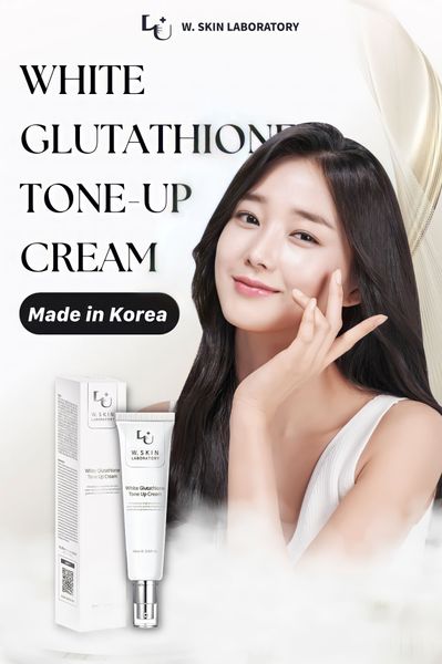 Kem dng trng nng tng W.Skin Hn Quc White Glutathione Tone up Cream  (60ml) da trng bt tng, cha Glutathione gip dng m trng da t su  bn trong{C tem ph nhp