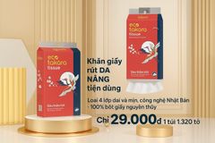 Khăn giấy ăn dạng rút Eco-Takara 100% bột gỗ nguyên sinh, 4 lớp dai và mịn, sản xuất theo công nghệ Nhật Bản
