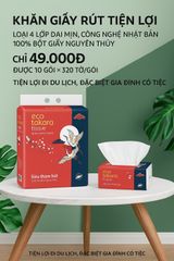 Khăn giấy ăn dạng rút Eco-Takara 100% bột gỗ nguyên sinh, 4 lớp dai và mịn, sản xuất theo công nghệ Nhật Bản