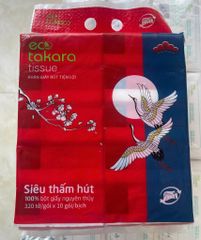Khăn giấy ăn dạng rút Eco-Takara 100% bột gỗ nguyên sinh, 4 lớp dai và mịn, sản xuất theo công nghệ Nhật Bản