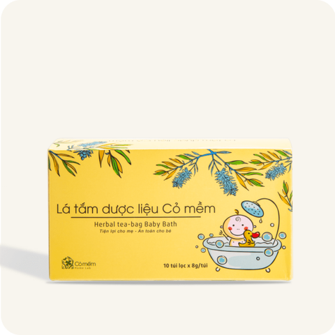 Lá Tắm Dược Liệu cho Bé Sơ Sinh Ngừa Rôm Sảy Mẩn Ngứa Dạng Túi Lọc Cỏ Mềm 80g