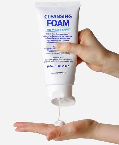 Sữa rửa mặt tạo bọt Hàn Quôc MILKY COLLAGEN CLEANSING FOAM (Phiên bản mới) chiết xuất từ sữa và 3 loại hạt ngũ cốc đen giúp làm sạch da hoàn hảo và thải độc tố cho da sáng mịn tinh khiết