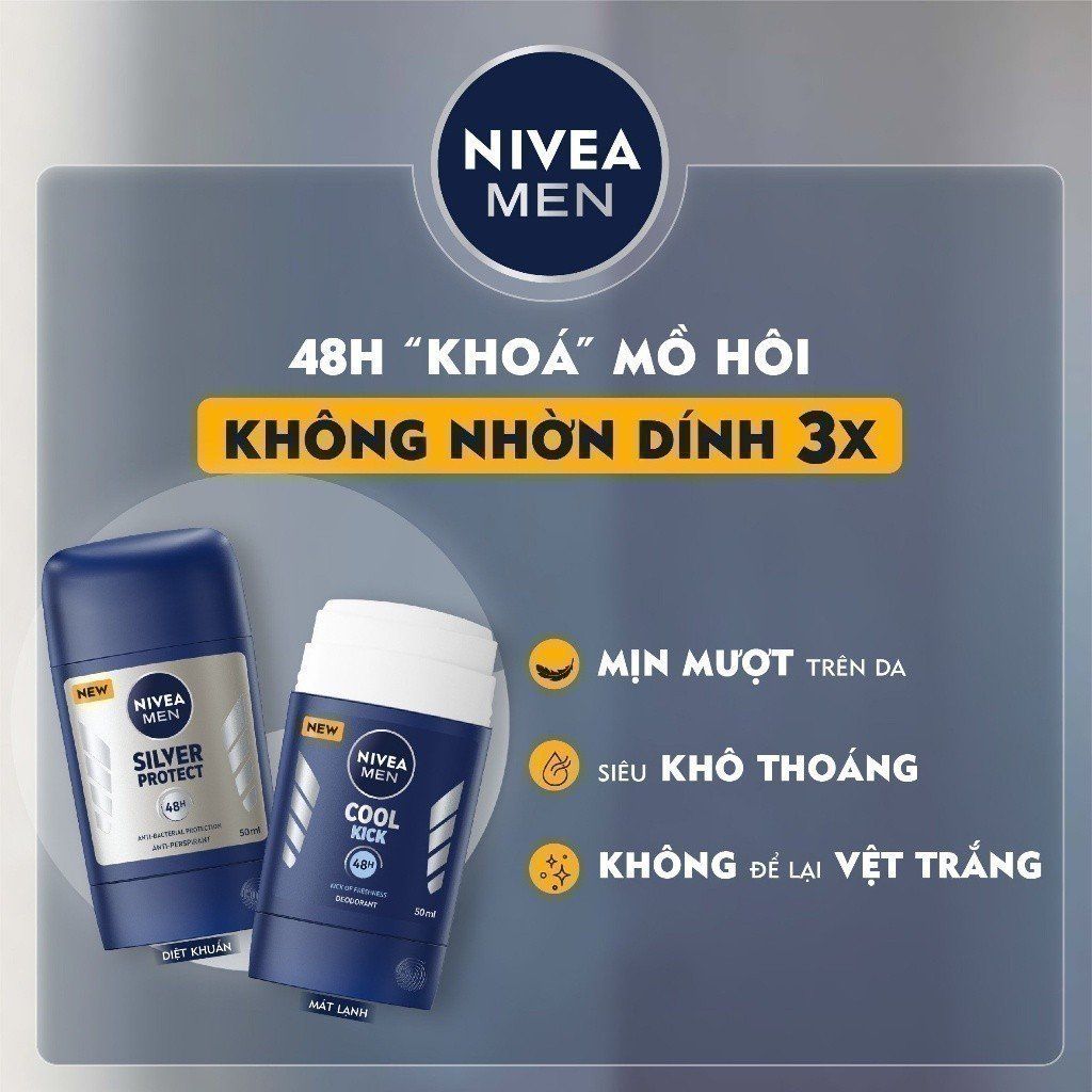 Lăn Ngăn Mùi Nam Phân Tử Bạc Nivea 50ml