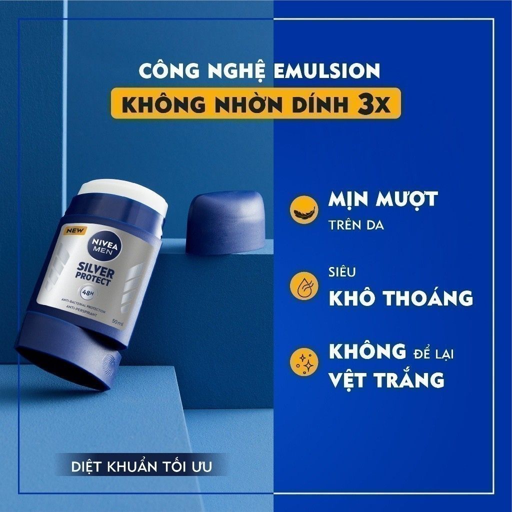 Lăn Ngăn Mùi Nam Phân Tử Bạc Nivea 50ml