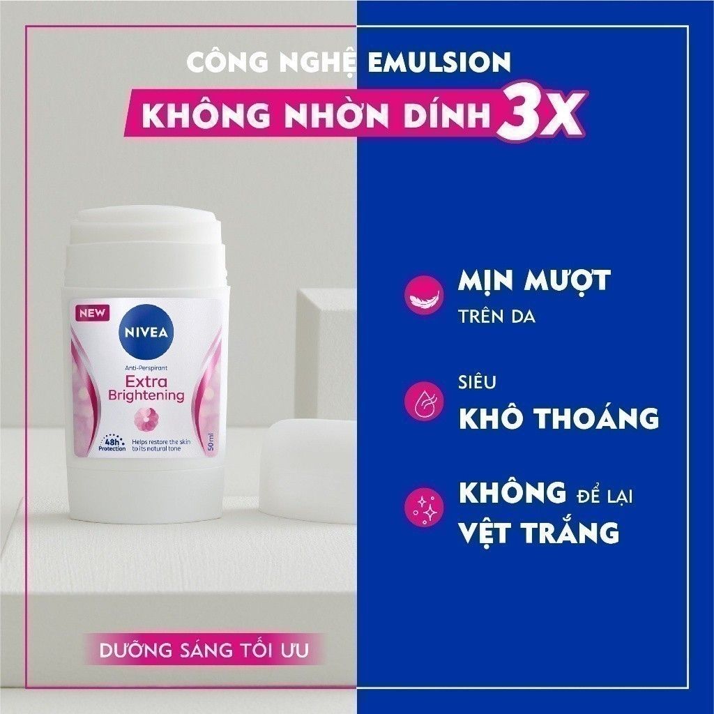 Sáp Ngăn Mùi Nivea Sáng Mịn Mờ Vết Thâm 50ml
