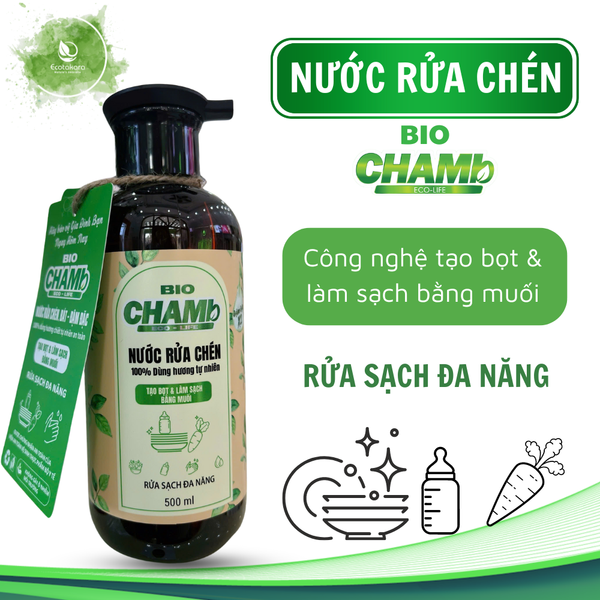 Nước rửa chén BioChamb 100% dùng hương chiết tự nhiên, công nghệ tạo bọt & làm sạch bằng muối, an toàn cho cả gia đình