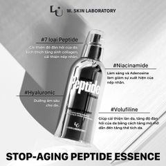 Tinh chất sủi bọt Cao cấp W.SKIN STOP-AGING PEPTIDE ESSENCE (100ml) tạo bọt oxy, giảm nhăn, giàu dưỡng chất nuôi dưỡng sâu cho da căng bóng {Có tem phụ nhập khẩu chính ngạch}