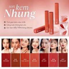 Son Kem Nhung Lì Mượt Không Silicone Cỏ Mềm An Toàn Từ Thiên Nhiên (3ml) #32 - Đỏ nâu [HSD 23/9/2025]
