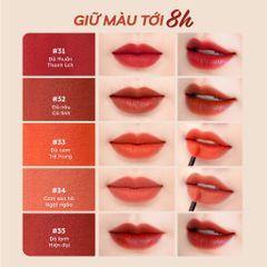 Son Kem Nhung Lì Mượt Không Silicone Cỏ Mềm An Toàn Từ Thiên Nhiên (3ml) #31 - Đỏ thuần