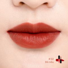 Son Kem Nhung Lì Mượt Không Silicone Cỏ Mềm An Toàn Từ Thiên Nhiên (3ml) #32 - Đỏ nâu [HSD 23/9/2025]