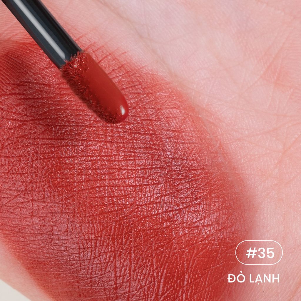 Son Kem Nhung Cỏ Mềm Lì Mượt Không Silicone An Toàn Từ Thiên Nhiên (2.6gr/3ml) Màu #35 - Đỏ lạnh