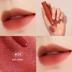Son Kem Nhung Cỏ Mềm Lì Mượt Không Silicone An Toàn Từ Thiên Nhiên (2.6gr/3ml) Màu #35 - Đỏ lạnh