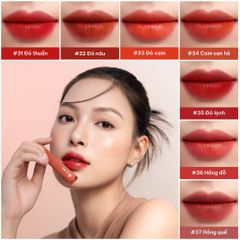 Son Kem Nhung Lì Mượt Không Silicone Cỏ Mềm An Toàn Từ Thiên Nhiên (3ml) #31 - Đỏ thuần