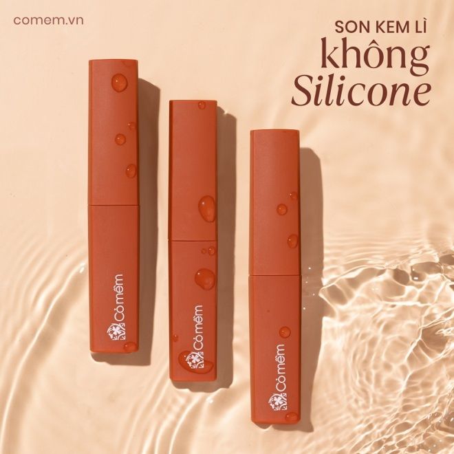 Son Kem Nhung Lì Mượt Không Silicone Cỏ Mềm An Toàn Từ Thiên Nhiên (3ml) #31 - Đỏ thuần