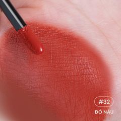 Son Kem Nhung Lì Mượt Không Silicone Cỏ Mềm An Toàn Từ Thiên Nhiên (3ml) #32 - Đỏ nâu [HSD 23/9/2025]
