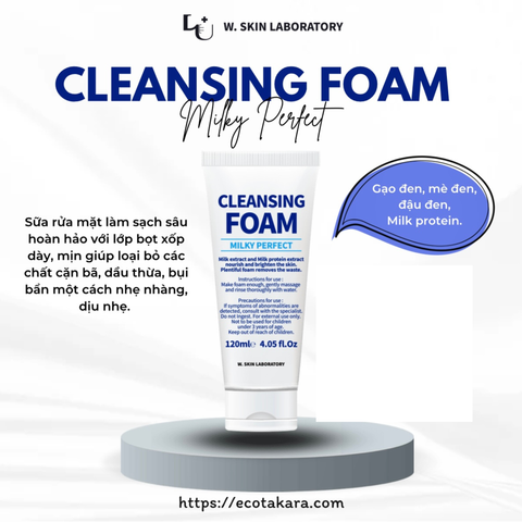 Sữa rửa mặt tạo bọt Hàn Quôc MILKY COLLAGEN CLEANSING FOAM (Phiên bản mới) chiết xuất từ sữa và 3 loại hạt ngũ cốc đen giúp làm sạch da hoàn hảo và thải độc tố cho da sáng mịn tinh khiết