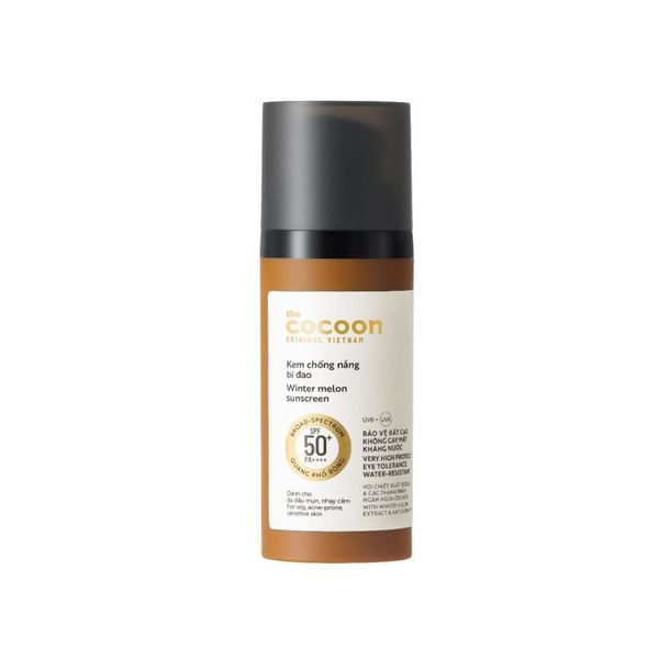 COCOON Kem Chống Nắng Bí Đao quang phổ rộng SPF 50 +/ PA ++++ 50ml bảo vệ da toàn diện