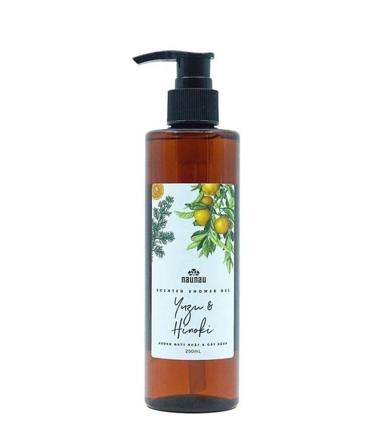 Sữa tắm NauNau Yuru & Hinoki 250ml hương Quýt Nhật tươi mát cùng hương gỗ ấm áp