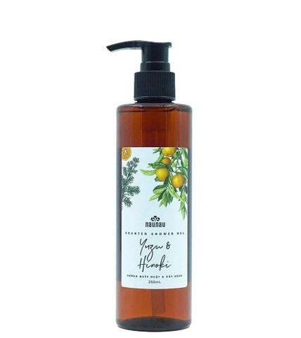 Sữa tắm NauNau Yuru & Hinoki 250ml hương Quýt Nhật tươi mát cùng hương gỗ ấm áp