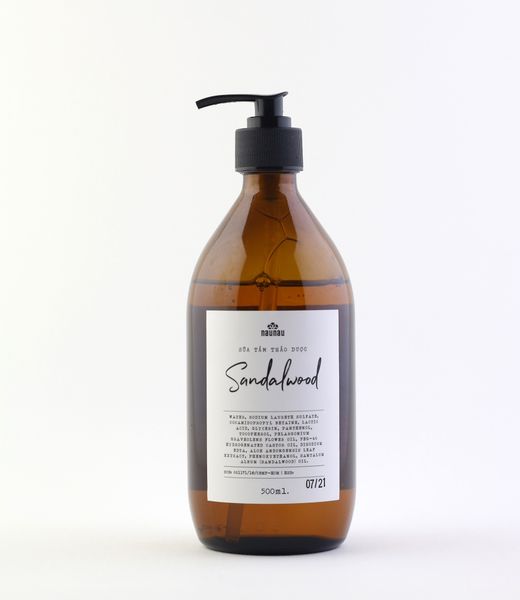 Sữa tắm thảo dược naunau Sandalwood 500ml hương thơm ấm áp ngọt ngào