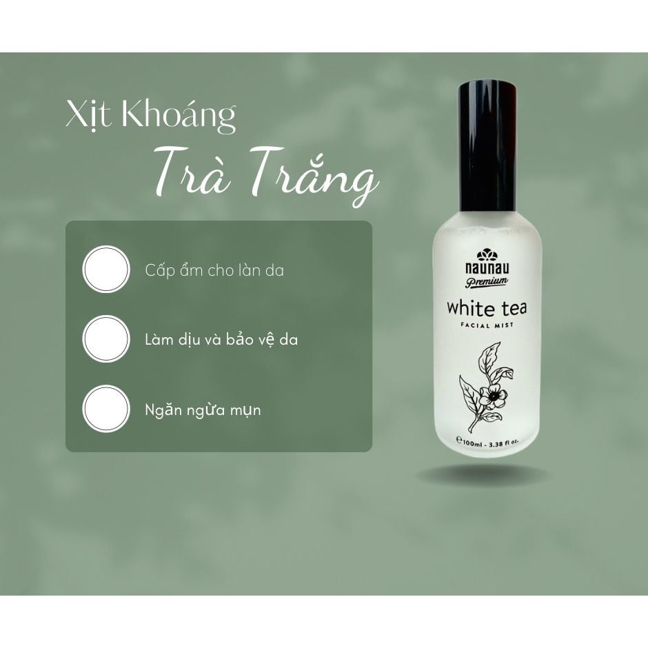 Xịt khoáng NauNau White Tea Facial Mist 100ml cấp ẩm làm dịu da tức thì