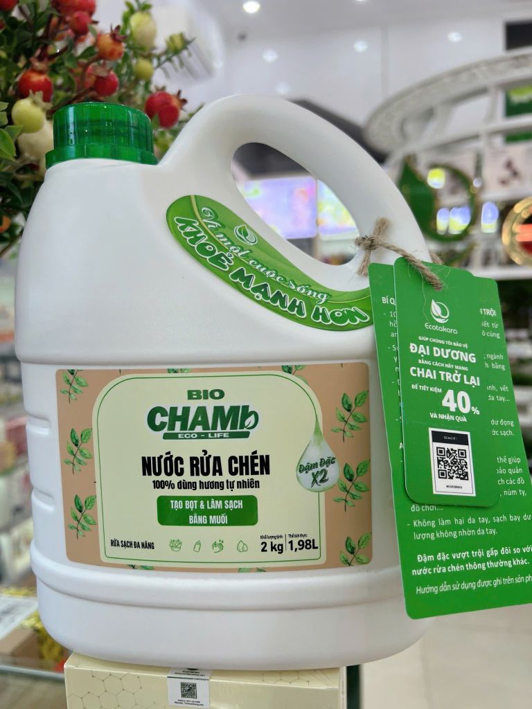 Nước rửa chén BioChamb 100% dùng hương chiết tự nhiên, công nghệ tạo bọt & làm sạch bằng muối, an toàn cho cả gia đình