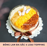  Bánh bông lan trứng muối Đa Sắc 4 loại topping 