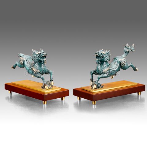 Tượng Kỳ Lân Xanh Bằng Đồng