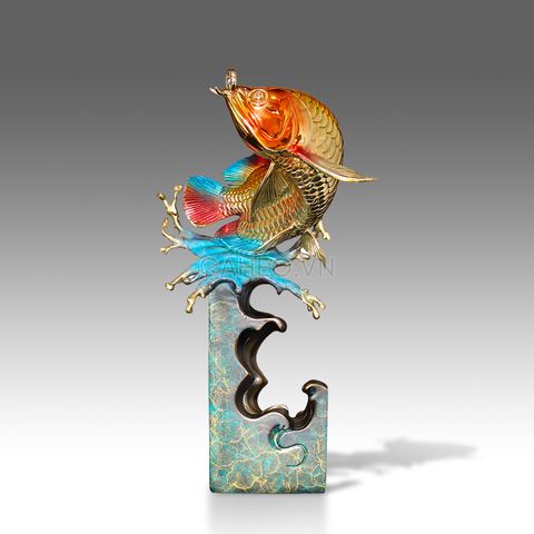 Tượng Cá Rồng Bằng Đồng - Tài Lộc Thịnh Vượng