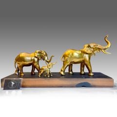 Tượng Gia Đình 3 Voi Bằng Đồng