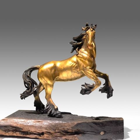 Tượng Ngựa Hí Bằng Đồng - Nhất Mã