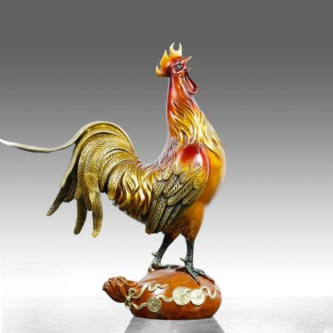 Tượng Đồng Gà Trống Tiền Tài