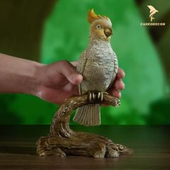 Tượng Chim Vẹt Trắng Bằng Đồng