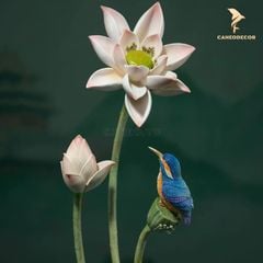 Tượng Đồng Trang Trí Để Bàn Tiểu Cảnh Cá Chép Hoa Sen