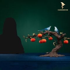 Đôi Chim Đậu Cành Hồng Bằng Đồng - Cao Cấp