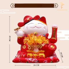 Mèo Thần Tài Vẫy Tay - Tài Lộc Sung Túc (25cm)