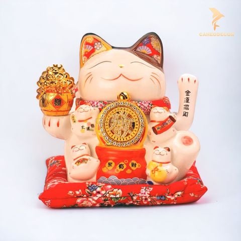 Mèo Thần Tài Vẫy Tay - Kim Ngân Phát Tài 22cm